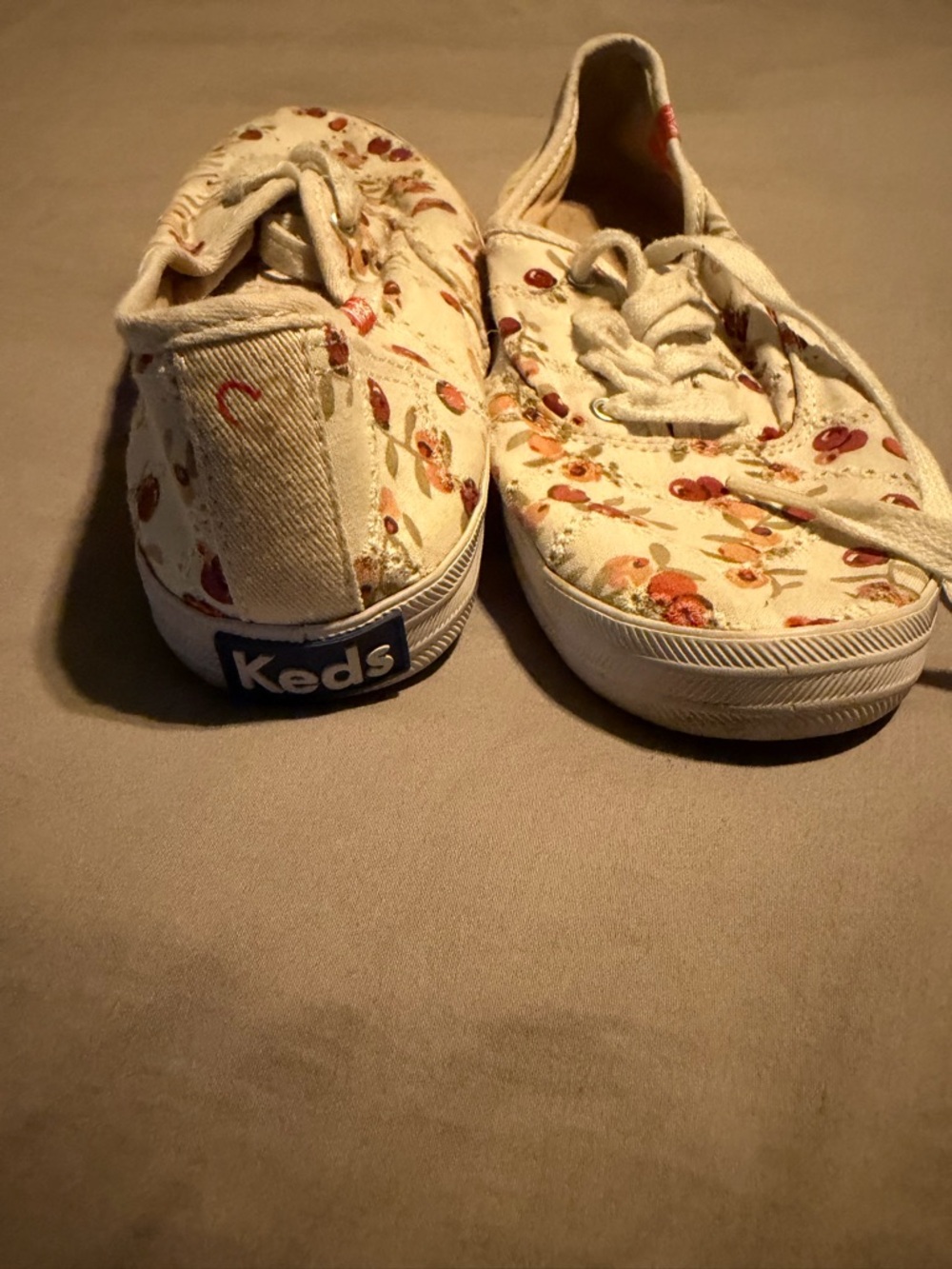 Taylor Swift Keds White Canvas Sneakers with Red and Orange Cherry Print - Picture 3 of 5